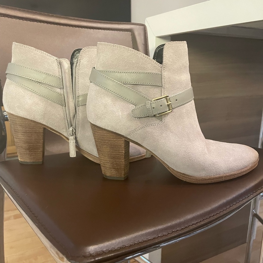 Cole Haan GrandOS Suede and Leather Ankle Booties
